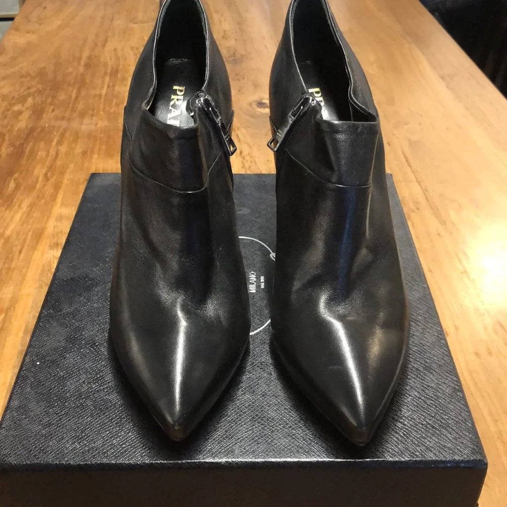 Prada Black High Heeled Bootie, size 39.5